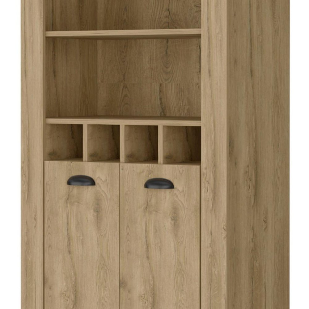 29" Brown Wood Bar Cabinet With Two Doors