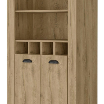 29" Brown Wood Bar Cabinet With Two Doors