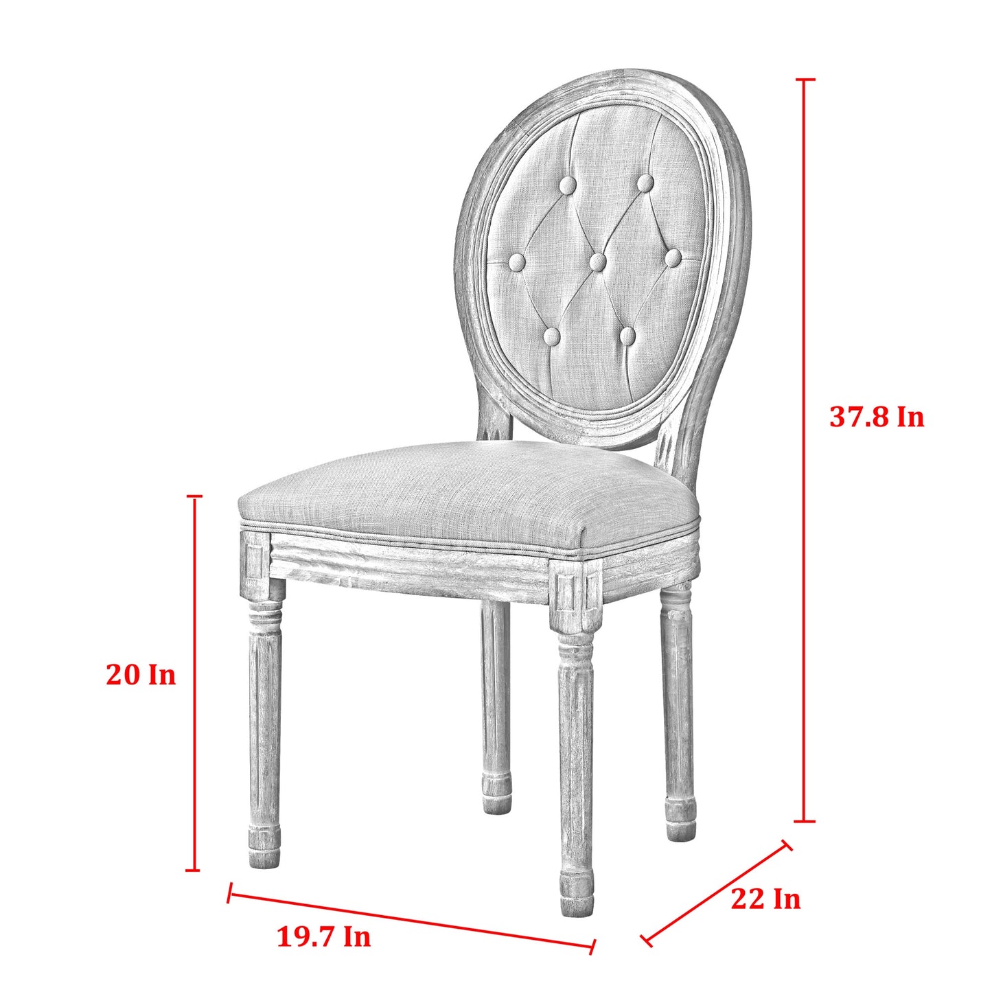 Tufted Cream and Brown Upholstered Linen Dining Side Chair
