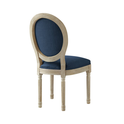 Tufted Beige and Brown Upholstered Linen Dining Side Chair