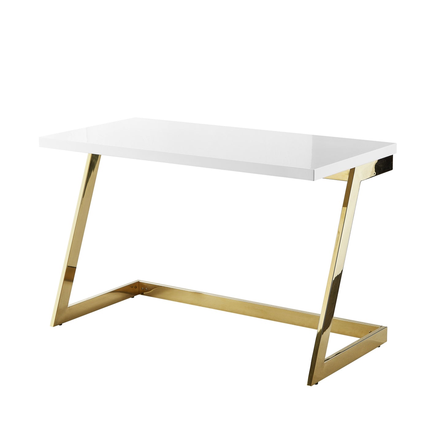 47" White and Gold Writing Desk