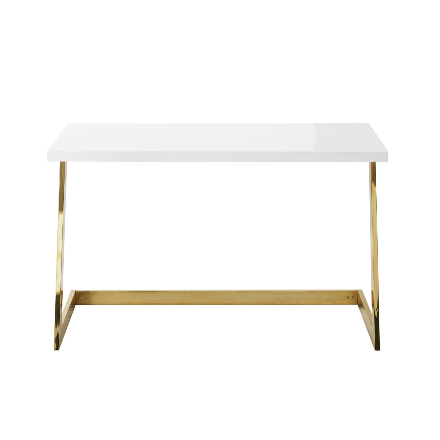 47" White and Gold Writing Desk