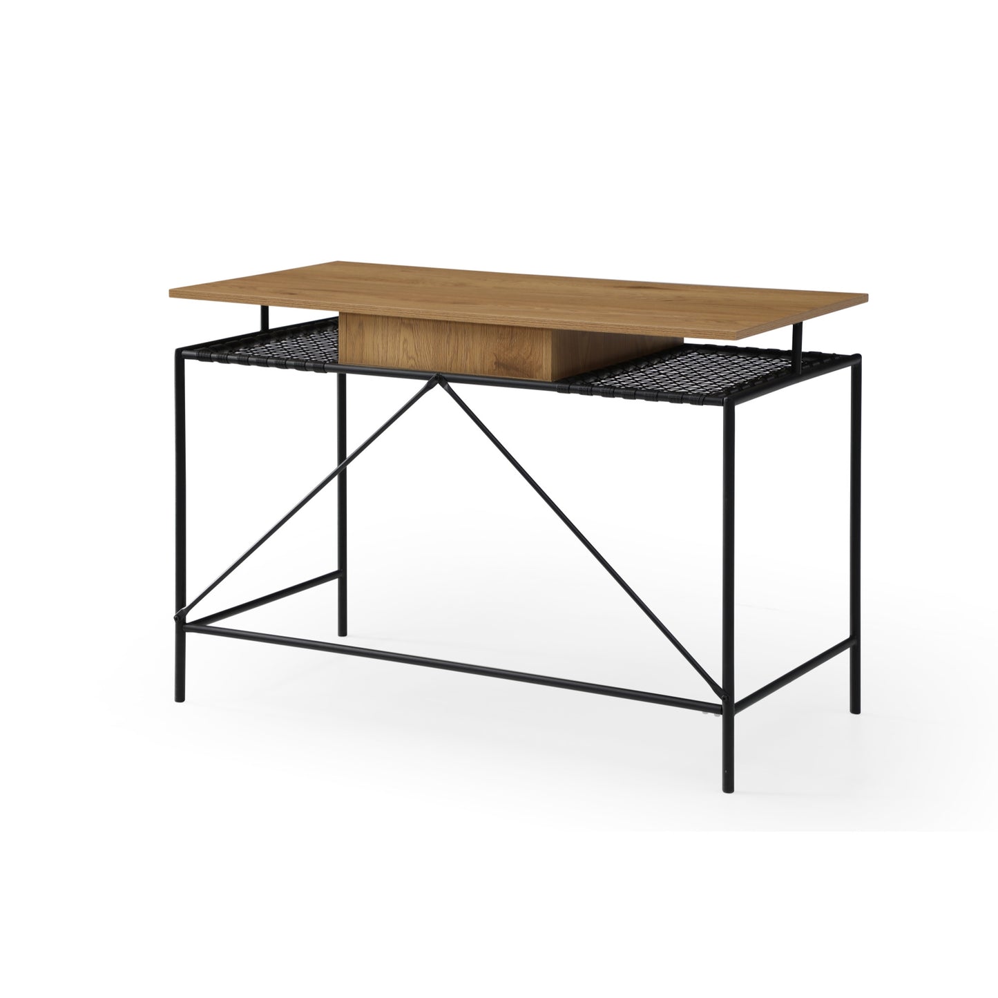 43" Natural and Black Writing Desk