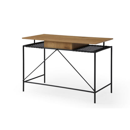 43" Natural and Black Writing Desk