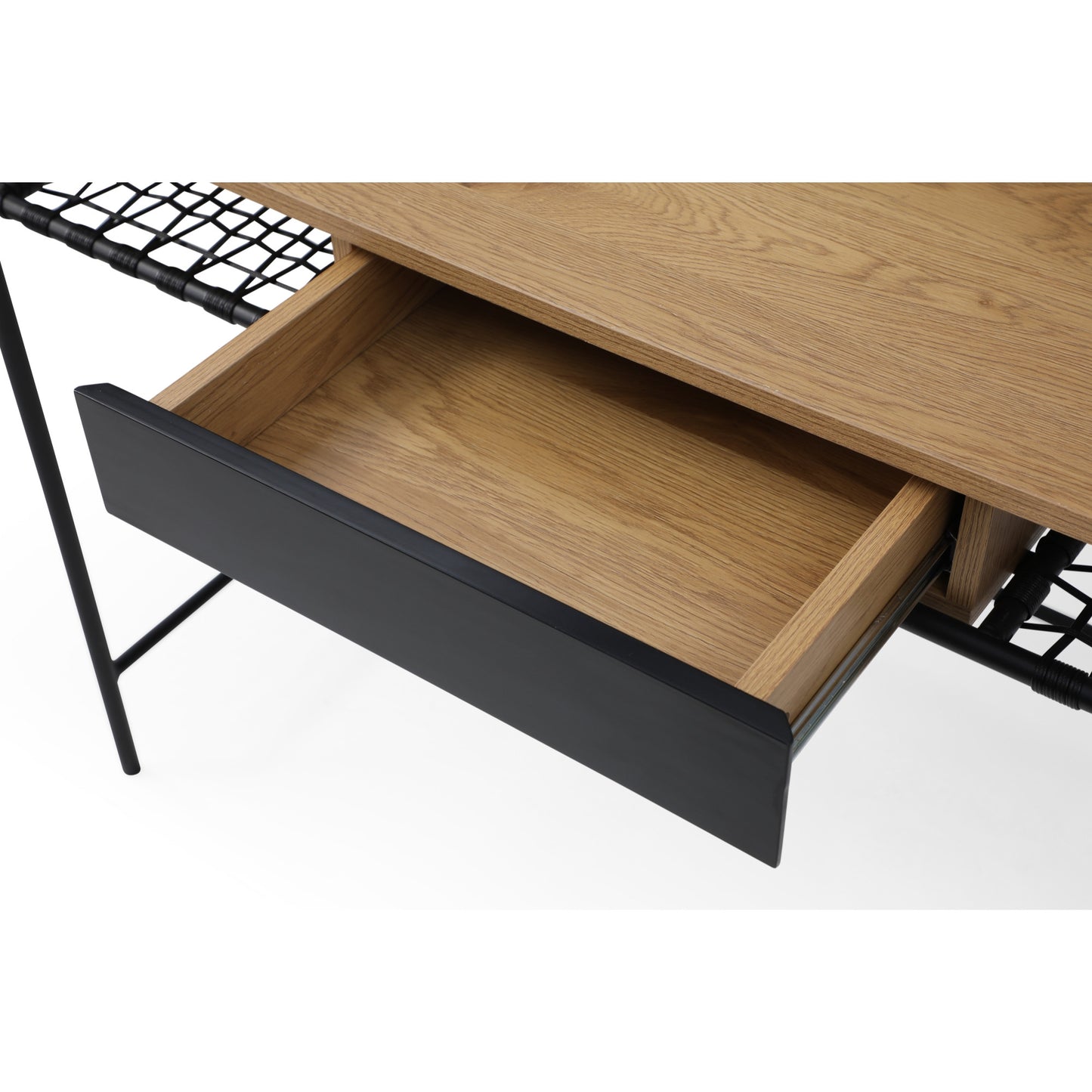 43" Natural and Black Writing Desk