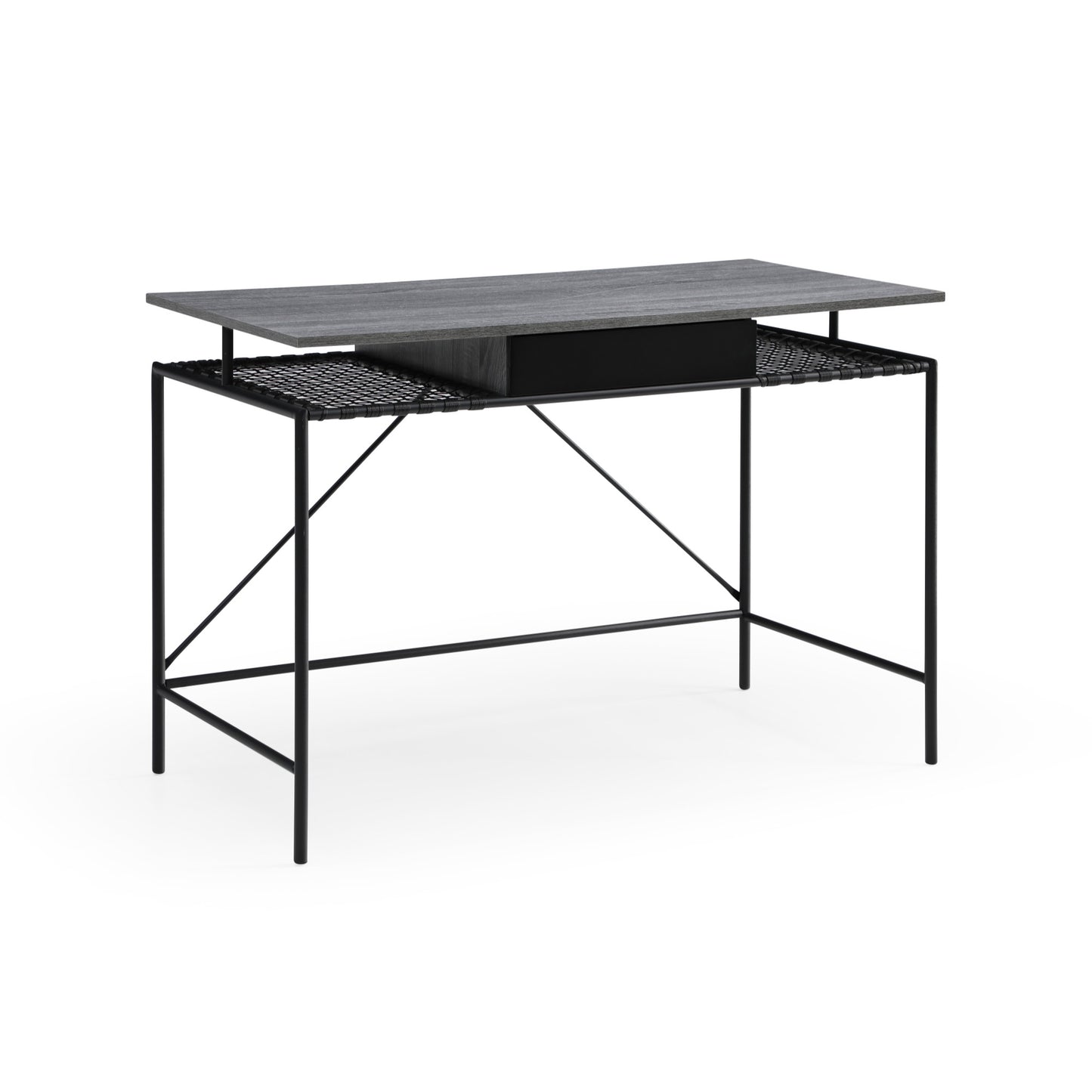 43" Natural and Black Writing Desk