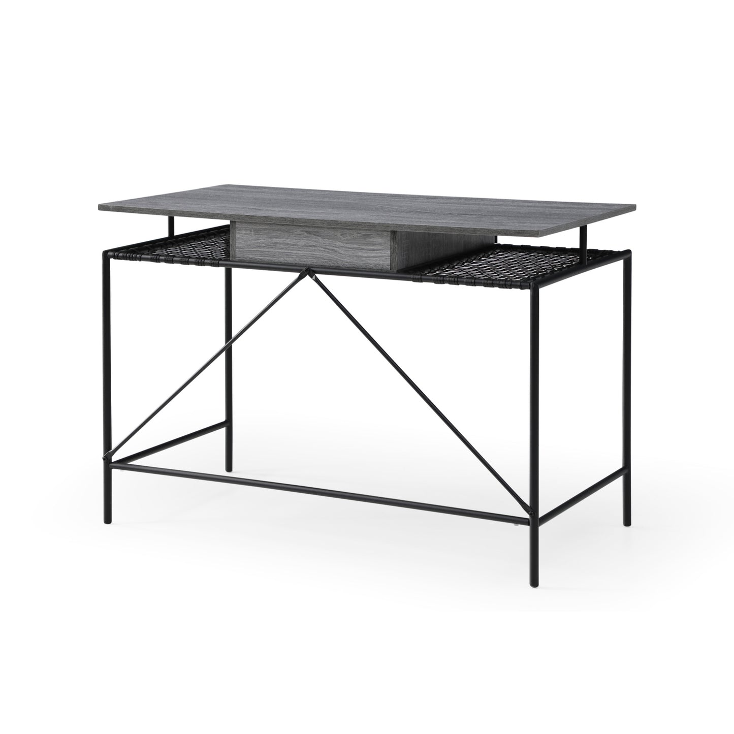 43" Natural and Black Writing Desk