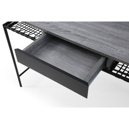 43" Natural and Black Writing Desk