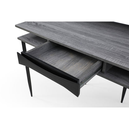 43" Gray and Black Writing Desk