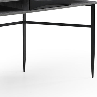 43" Gray and Black Writing Desk