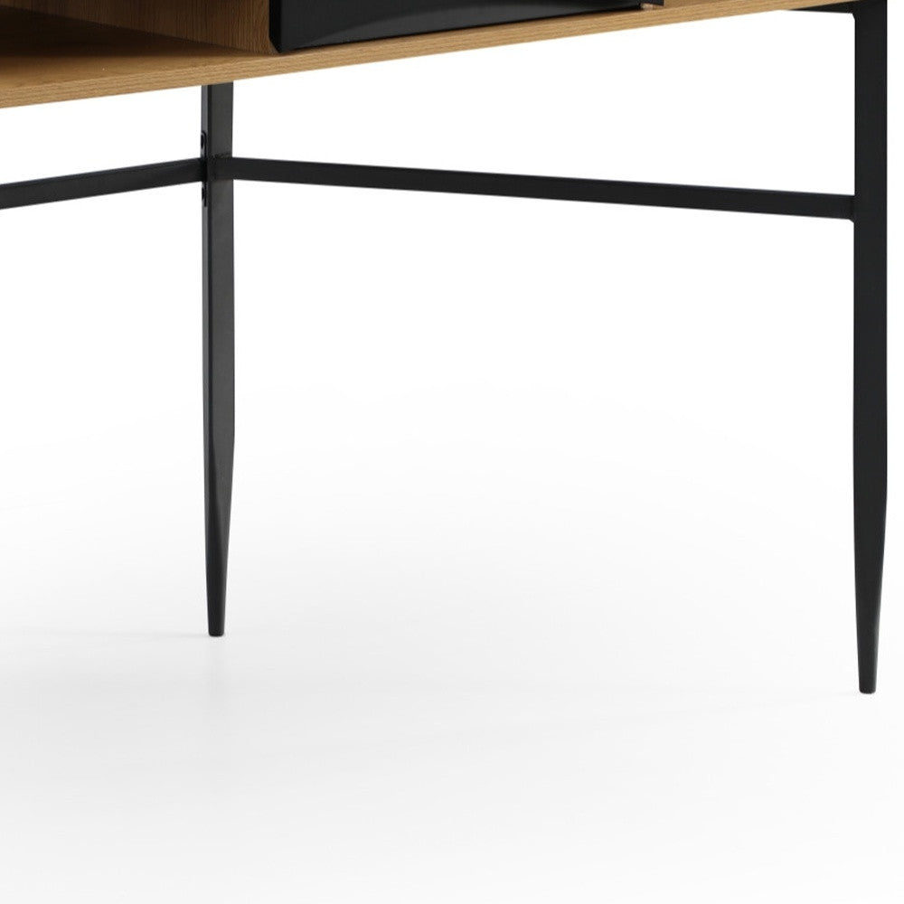 43" Gray and Black Writing Desk