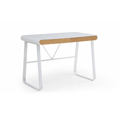 43" White Writing Desk With Two Drawers