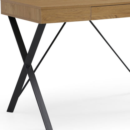 43" Natural and Black Writing Desk