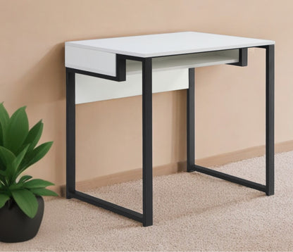 32" Natural and Black Writing Desk