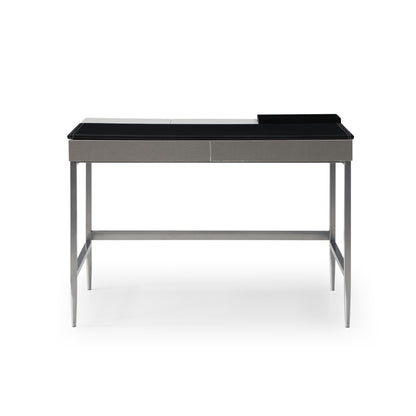 43" Black and White Writing Desk With Two Drawers