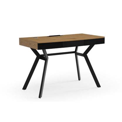 43" Gray and Black Writing Desk With Three Drawers