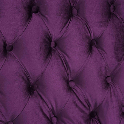 84" Purple Velvet Sofa With Silver Legs