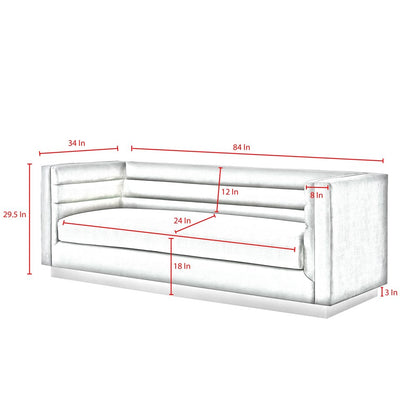 84" Navy Blue Velvet Sofa With Legs