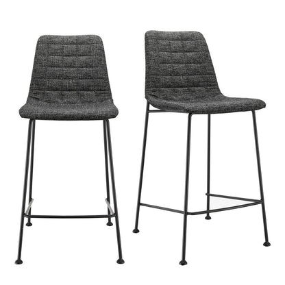 Set of Two 26" Steel Low Back Counter Height Bar Chairs