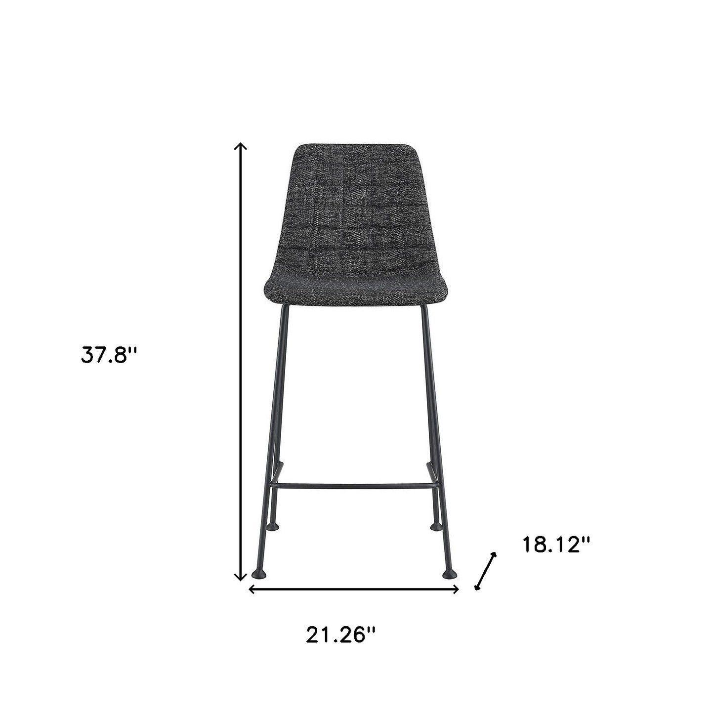 Set of Two 26" Steel Low Back Counter Height Bar Chairs