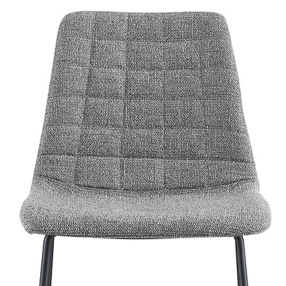 Set of Two 26" Light Gray and Black Fabric and Steel Low Back Counter Height Bar Chairs