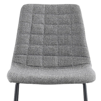 Set of Two 26" Light Gray and Black Fabric and Steel Low Back Counter Height Bar Chairs