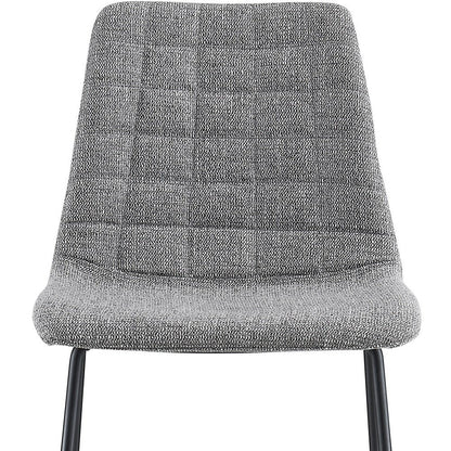 Set of Two 30" Light Gray and Black Fabric and Steel Low Back Bar Height Bar Chairs