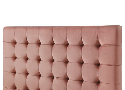 Navy Blue Solid Wood Twin Tufted Upholstered Velvet Bed