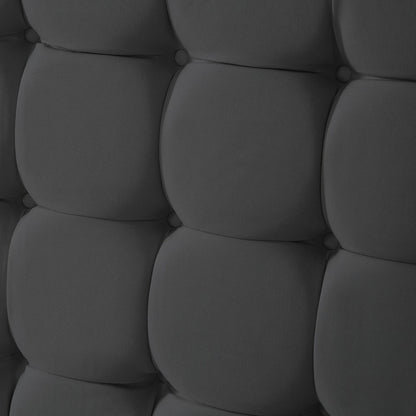 Beige Solid Wood Twin Tufted Upholstered Linen Bed Frame