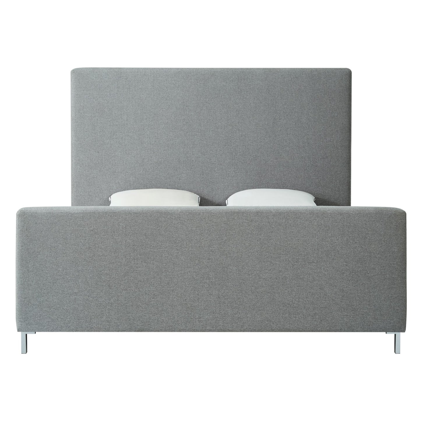 Gray Solid Wood Queen Upholstered Velvet Bed