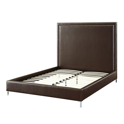 Gray Solid Wood King Upholstered Velvet Bed with Nailhead Trim