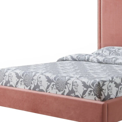 White Solid Wood Twin Upholstered Faux Leather Bed Frame with Nailhead Trim