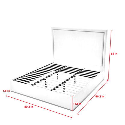 Beige Solid Wood King Upholstered Velvet Bed