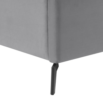 Light Gray Velvet Upholstered King Bed Frame