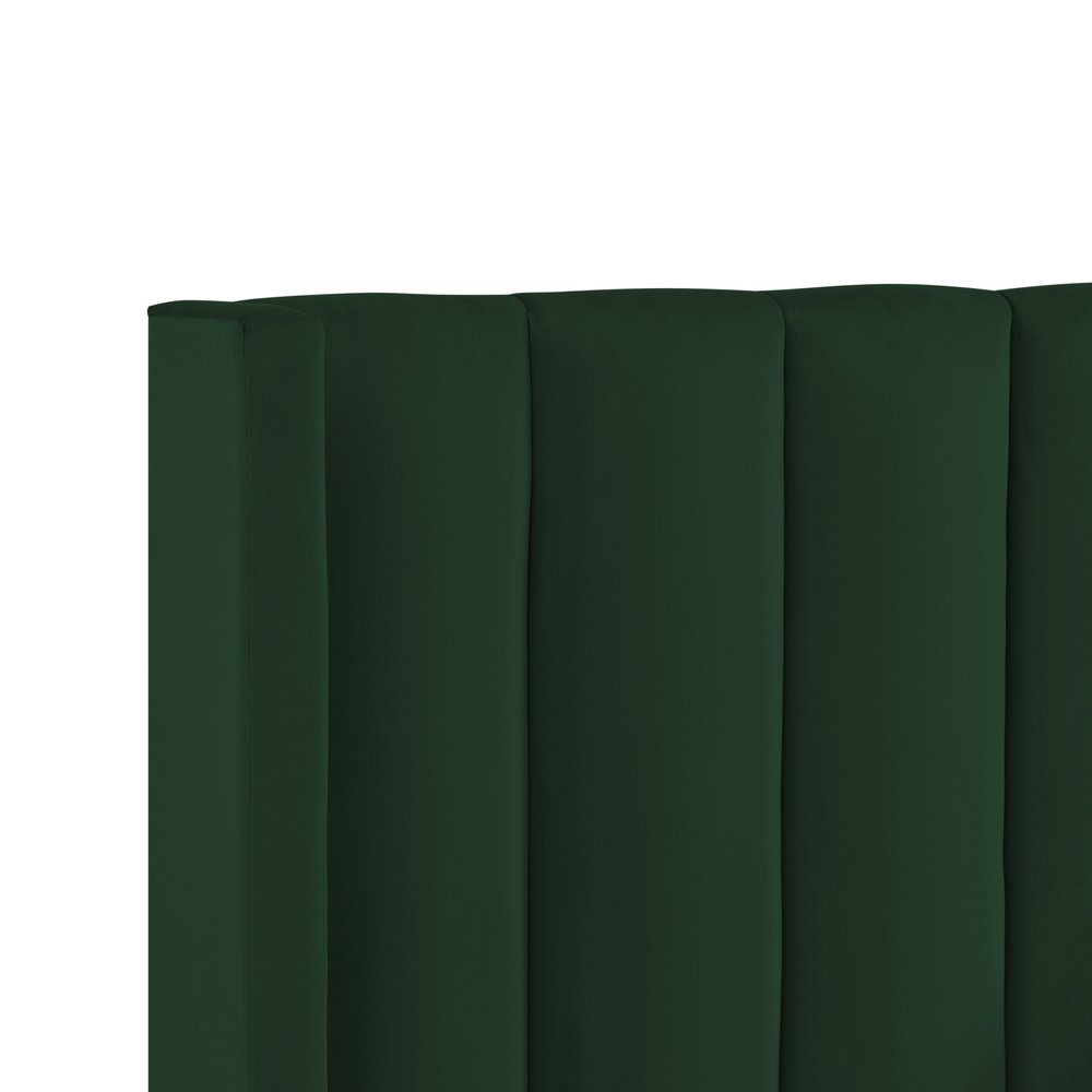 Green Velvet Upholstered Queen Bed Frame