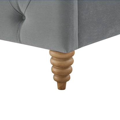 Blush Solid Wood Twin Tufted Upholstered Velvet Bed