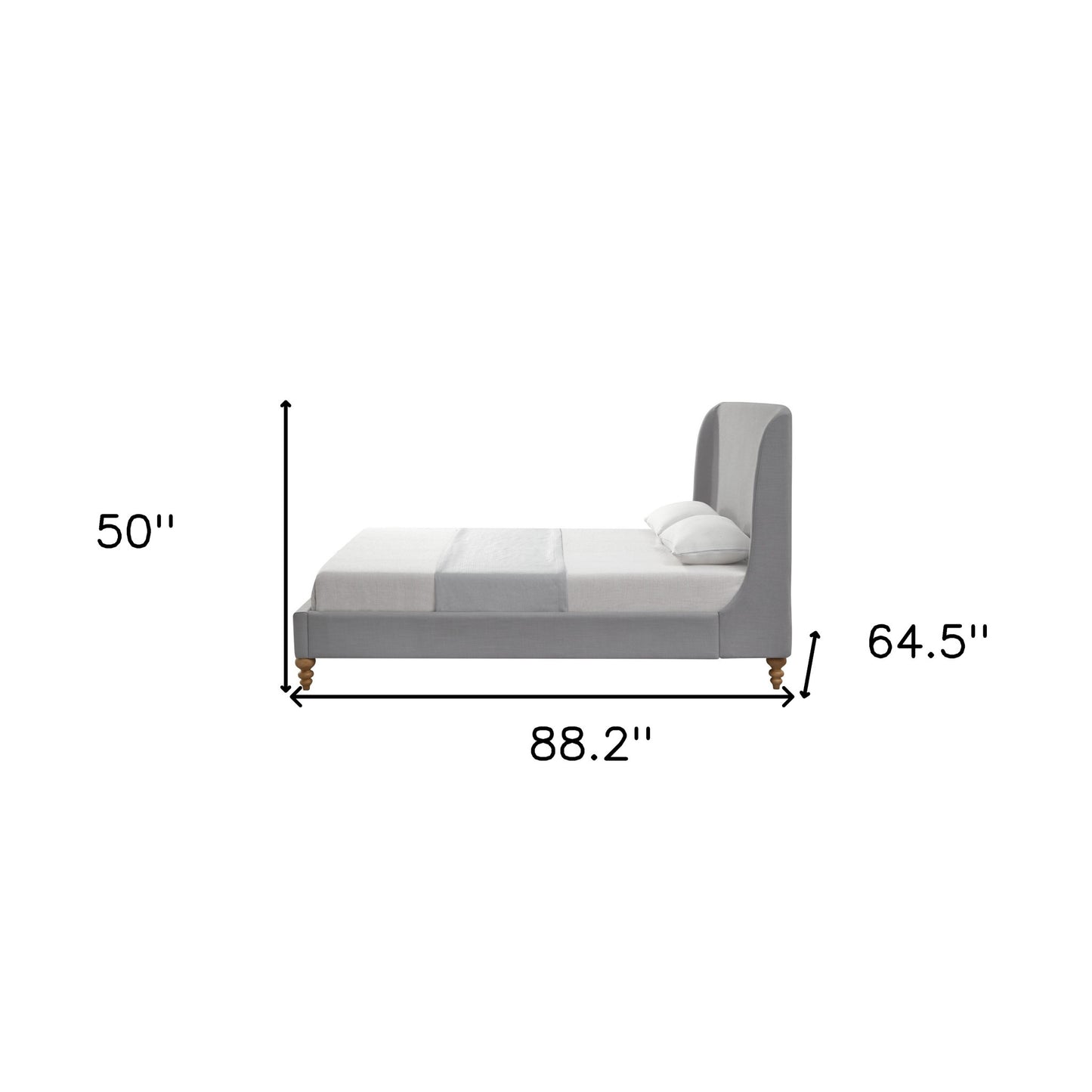 Cream Solid Wood Twin Upholstered Linen Bed