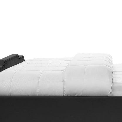 Black Solid Wood King Tufted Upholstered Velvet Bed with Nailhead Trim