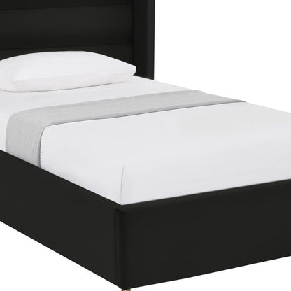 Black Velvet Upholstered King Bed Frame