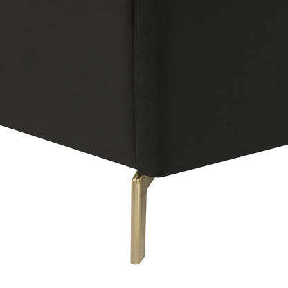 Black Velvet Upholstered Queen Bed Frame