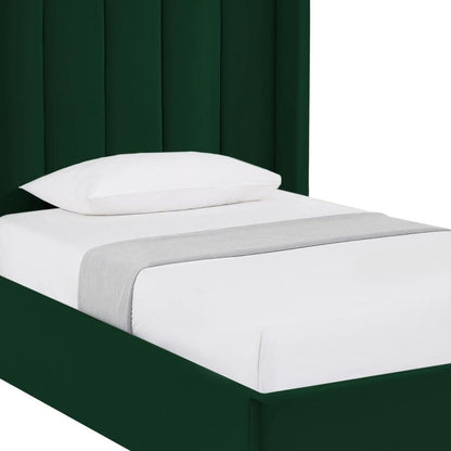 Green Velvet Upholstered Queen Bed Frame