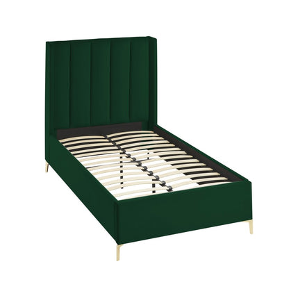 Green Velvet Upholstered Queen Bed Frame