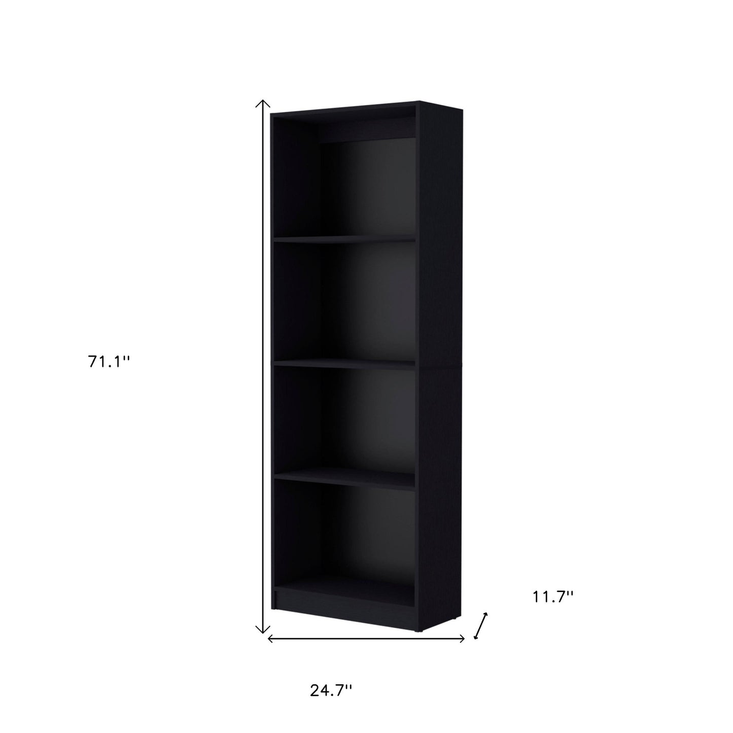 Set of Two 71" Black Bookcase With Two Doors