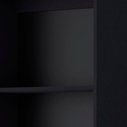 Set of Two 71" Black Bookcase With Two Doors