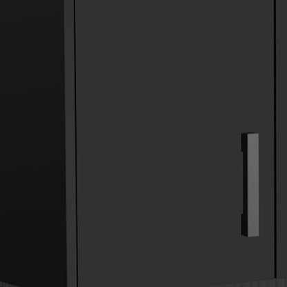 28" Black Wall mounted Accent Cabinet With Eight Shelves And Six Drawers