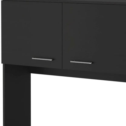 28" Black Wall mounted Accent Cabinet With Seven Shelves And Six Drawers