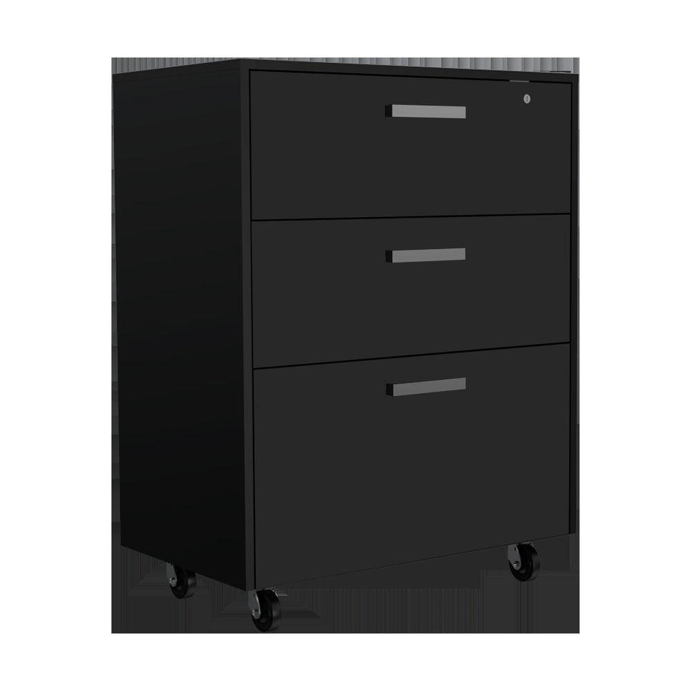 7 Black Wood Wall Mounted Accent Cabinet With Ten Doors And Six Drawers