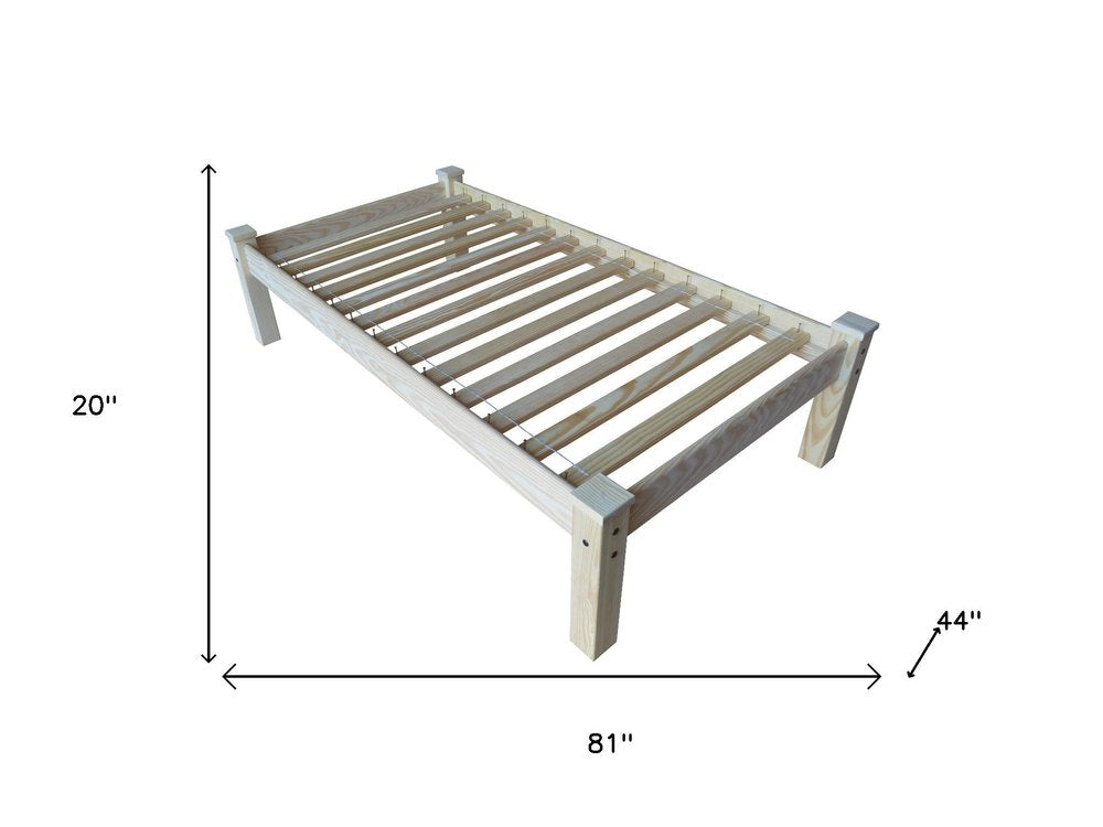 Natural Solid Wood Twin Bed Frame