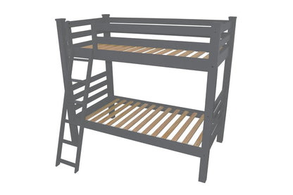 Gray Queen Solid Wood Bunk Bed