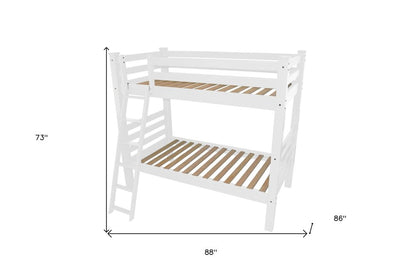 White Queen Solid Wood Bunk Bed